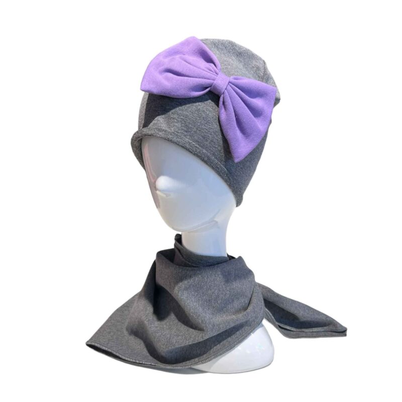 CAPPELLO COTONE - FIOCCO LILLA